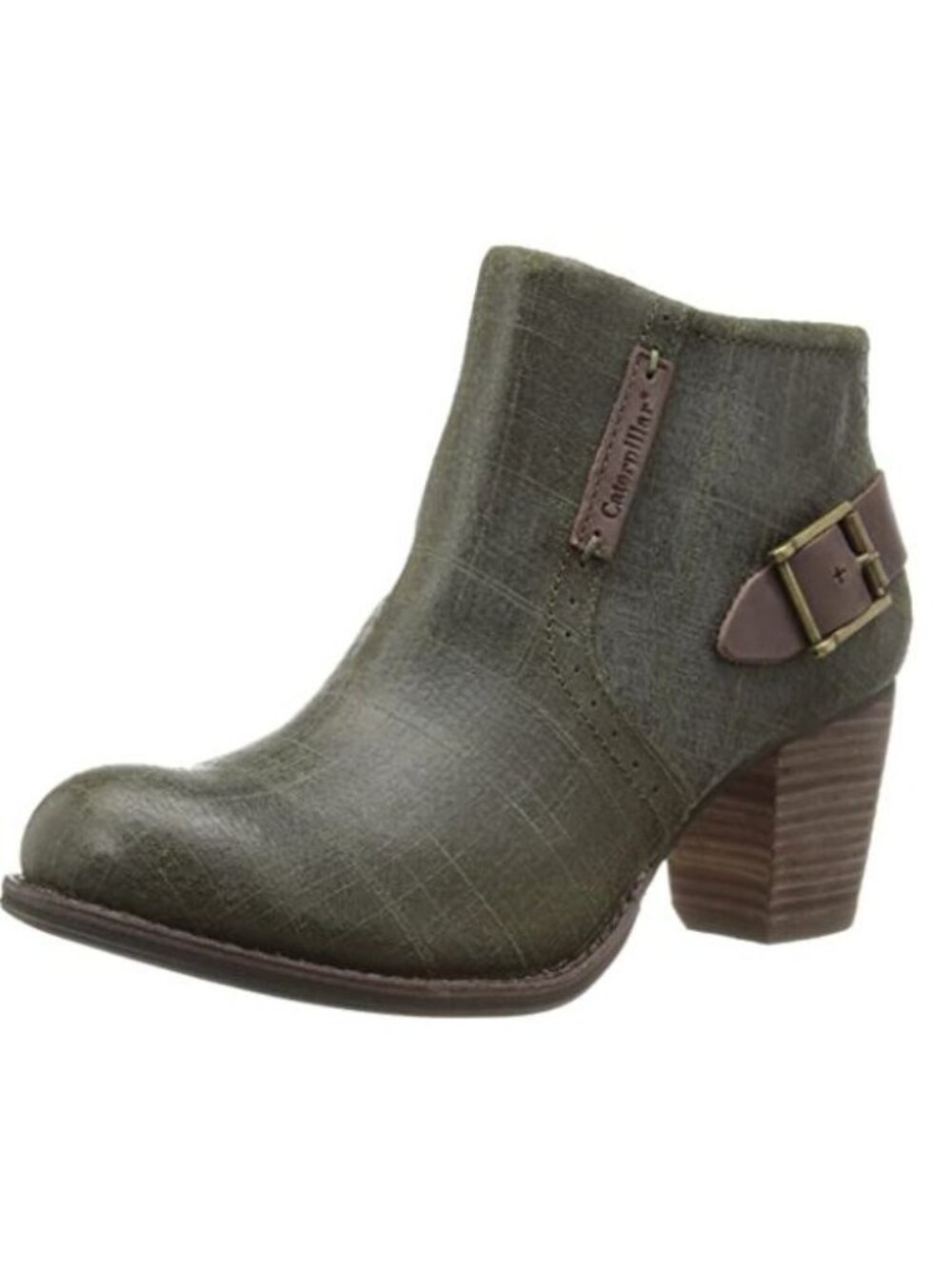 Caterpillar Women's Annette Leather Ankle Western Boots Deep Olive Size 7 - Picture 3 of 16